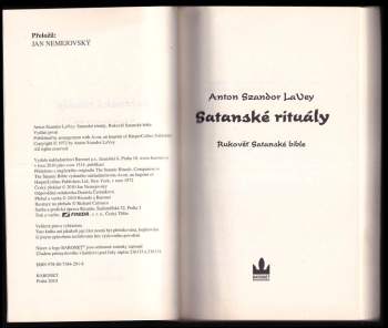 Anton Szandor La Vey: Satanské rituály