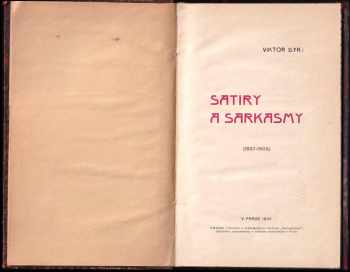 Viktor Dyk: Satiry a sarkasmy