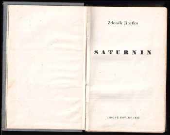 Zdeněk Jirotka: Saturnin 1. vydání