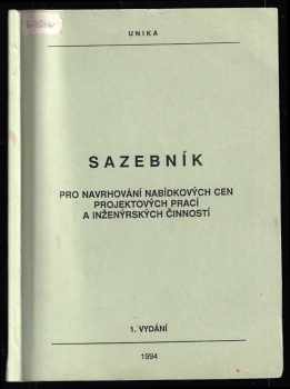 Sazebník pro navrhování nabídkových cen projektových prací a inženýrských činností