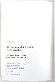 Karel Liška: Sbírka komunálních znaků, pečetí a razítek
