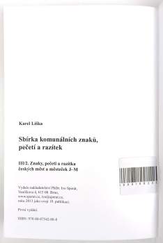 Karel Liška: Sbírka komunálních znaků, pečetí a razítek
