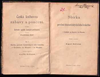 August Sedláček: Sbírka pověstí historických lidu českého v Čechách, na Moravě i ve Slezsku