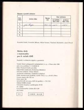 František Dušek: Sbírka úloh z matematiky pro 8. ročník ZDŠ