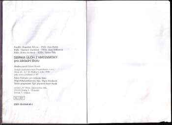 František Běloun: Sbírka úloh z matematiky pro základní školu