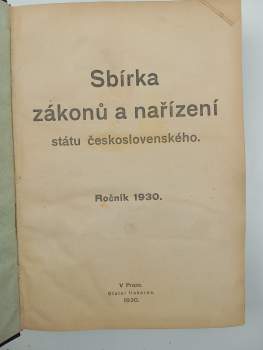 Sbírka zákonů a nařízení 1930