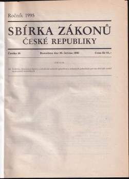 kolektiv: Sbírka zákonů - Česká republika ROČNÍK 1995, svazek II