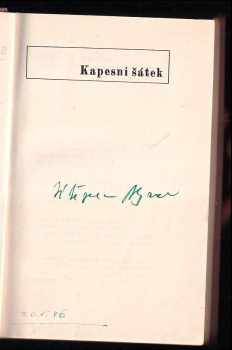 Vítězslav Nezval: Sbohem a šáteček - básně z cesty [1933] - PODPIS VÍTĚZSLAV NEZVAL