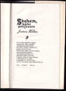 James Hilton: Sbohem, pane profesore