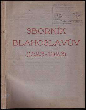 Sborník Blahoslavův (1523-1923)