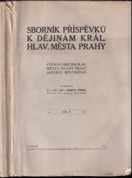 Sborník příspěvků k dějinám hlav. města Prahy