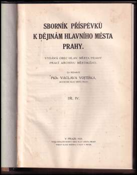 Sborník příspěvků k dějinám hlavního města Prahy