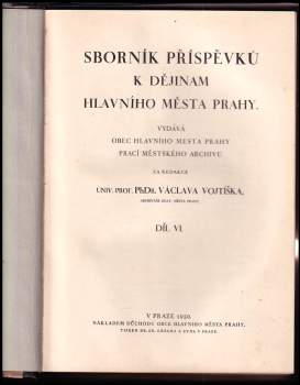 Sborník příspěvků k dějinám hlavního města Prahy