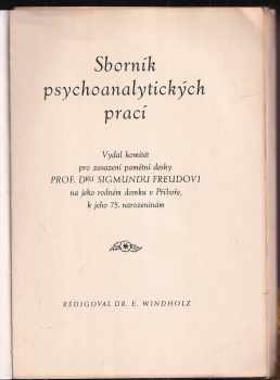 Sigmund Freud: Sborník psychoanalytických prací