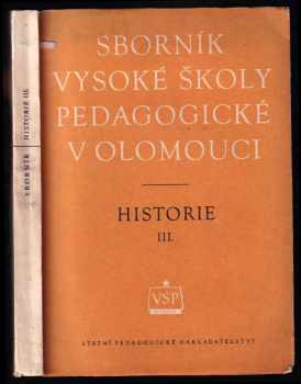 Dimitr Krandžalov: Sborník Vysoké školy pedagogické v Olomouci 3. [sv.], Historie.