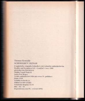 Thomas Keneally: Schindlerův seznam