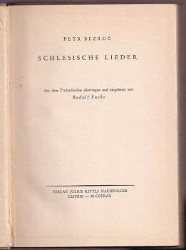 Petr Bezruč: Schlesische Lieder