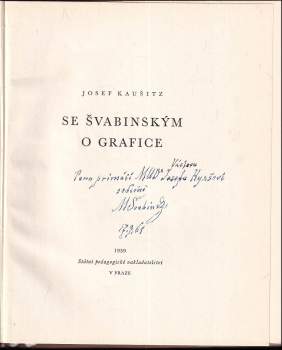 Josef Kaušitz: Se Švabinským o grafice