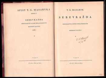 Tomáš Garrigue Masaryk: Sebevražda hromadným jevem společenským moderní osvěty