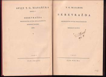 Tomáš Garrigue Masaryk: Sebevražda hromadným jevem společenským moderní osvěty