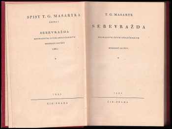 Tomáš Garrigue Masaryk: Sebevražda hromadným jevem společenským moderní osvěty