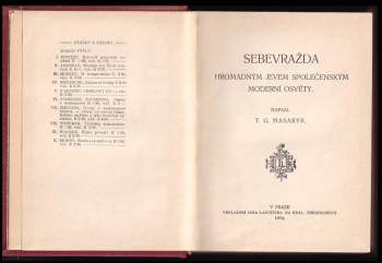 Tomáš Garrigue Masaryk: Sebevražda