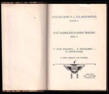 František Ladislav Čelakovský: Sebrané spisy F.L. Čelakovského