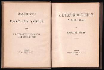 Karolina Světlá: Sebrané spisy Karolíny Světlé