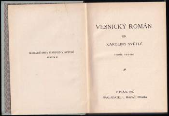 Karolina Světlá: Sebrané spisy Karoliny Světlé