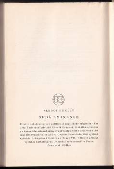Aldous Huxley: Šedá eminence