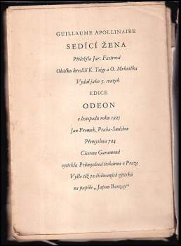 Guillaume Apollinaire: Sedící žena