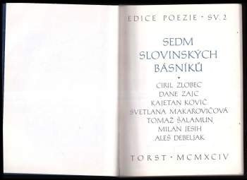 Ciril Zlobec: Sedm slovinských básníků