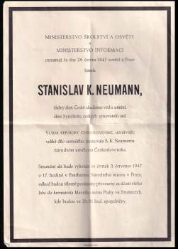 Stanislav Kostka Neumann: Sedm vybraných básní Stanislava K. Neumanna