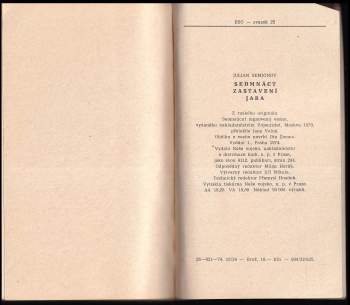 Julián Semjonov: Sedmnáct zastavení jara