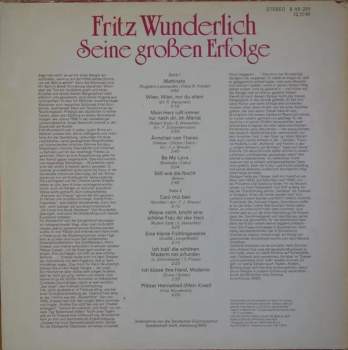 Fritz Wunderlich: Seine Großen Erfolge