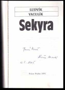 Ludvík Vaculík: Sekyra + podpis autora
