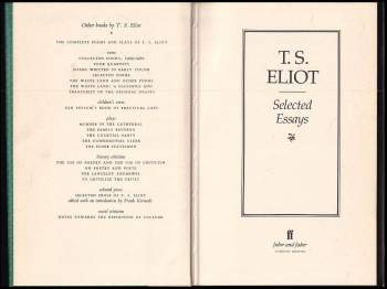 T. S Eliot: Selected Essays