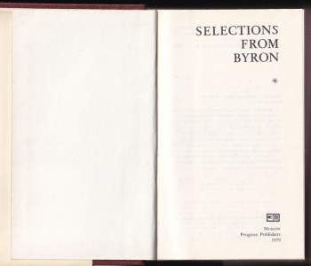 George Gordon Byron: Selections from Byron