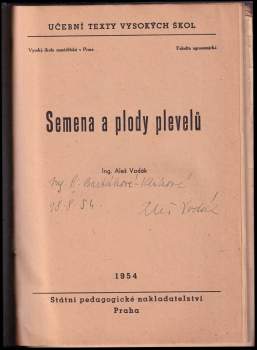 Aleš Vodák: Semena a plody plevelů