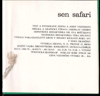 Josef Vágner: Sen safari