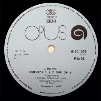 Slovak Philharmonic Orchestra: Serenade No.1 In D Major, Op. 11