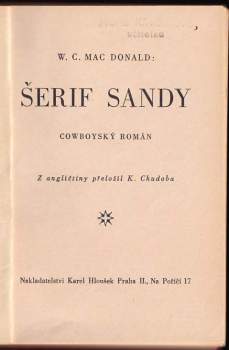 William Colt MacDonald: Šerif Sandy