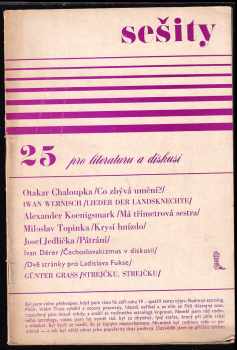 Sešity pro literaturu a diskusi 25 - ročník třetí, listopad 1968