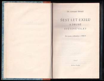 Edvard Beneš: Šest let exilu a druhé světové války