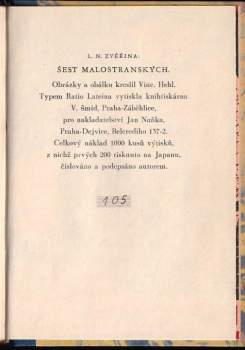 Ladislav Narcis Zvěřina: Šest malostranských