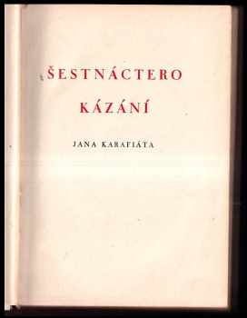 Jan Karafiát: Šestnáctero kázání Jana Karafiáta