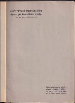 Quido Záruba: Sesuvy v Lyském průsmyku a jejich význam pro komunikační stavby