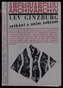 Setkání s oním světem : (z mnichovského deníku) - Lev Vladimirovič Ginzburg (1972, Mladá fronta) - ID: 705785