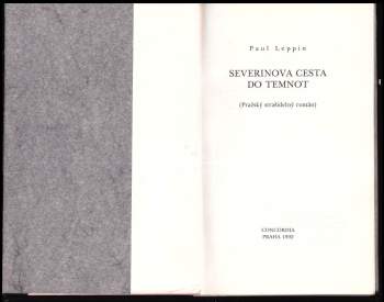 Paul Leppin: Severinova cesta do temnot
