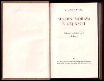 František Hrubý: Severní Morava v dějinách
